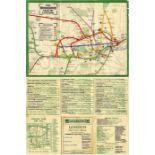 1911 London Underground POCKET MAP. Printed by Johnson, Riddle & Co Ltd, interesting features are