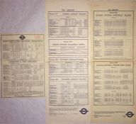 1930s London Transport bus stop PANEL TIMETABLES comprising routes 409/411 (double-sided) dated 24/