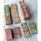 Bundles of London Transport Trams & Trolleybuses PUNCH TICKETS from the 1940s/50s with full and