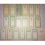 Selection of 1950/60s London Transport Green Line TIMETABLE LEAFLETS dated between 1954 and 1963,