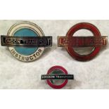 London Transport CAP BADGES comprising Central Buses Conductor Instructor (1st issue, 1950s, Firmin)
