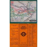 1932 London Underground linen-card POCKET MAP from the 'Stingemore' series. From the larger series