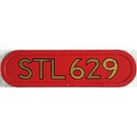 London Transport STL-type bus BONNET PLATE (fleet number) from STL 629, a 'standard' STL (9STL5)