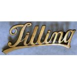 Tilling bus company CAP BADGE in scrolled lettering as issued to bus crews in London and Brighton.