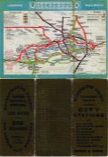 c1911 London Underground Railways CARD POCKET MAP, considered by many to be the true ancestor of