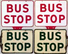 Enamel BUS STOP FLAGS, double-sided, as used by the Tilling Group and BET companies in the 1950s/