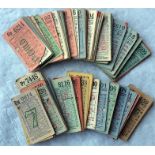 Collection of London Transport 1940s geographical PUNCH TICKETS for routes 187 to 212. Tickets are