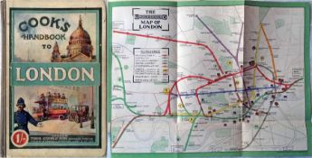 Cook's HANDBOOK TO LONDON with 1911 official LONDON UNDERGROUND MAP. 232pp hard-cover book with