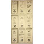 Selection of 1936 London Transport Country Bus TIMETABLE LEAFLETS comprising routes 356/376, 443,