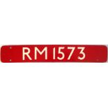 London Transport Routemaster BONNET PLATE (fleet number) from RM 1573, a Leyland-engined vehicle
