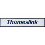 An enamelled, flanged aluminium STATION SIGN 'Thameslink' which is believed by vendor to have been