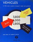 Original 1945 London Transport POSTER 'Vehicles' b