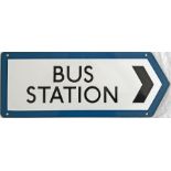 London Transport enamel ROAD DIRECTION SIGN 'Bus S