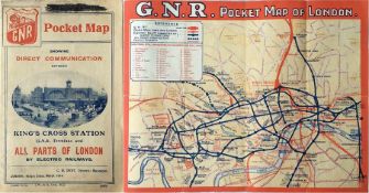 1914 GNR (Great Northern Railway) POCKET MAP 'show
