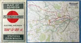 1913 official UNDERGROUND MAP OF LONDON, "What to