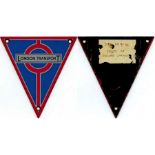 London Transport enamel BUS RADIATOR TRIANGLE PLAT