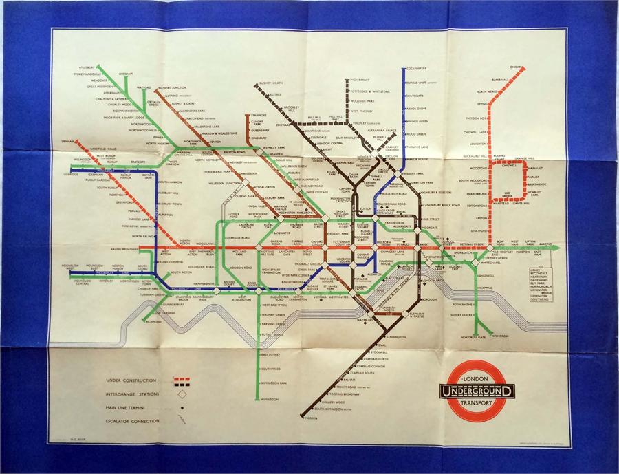 1940 London Transport Underground POSTER MAP desig