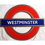 London Underground enamel PLATFORM ROUNDEL SIGN fr