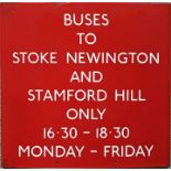 London Transport bus stop enamel Q-PLATE 'Buses to
