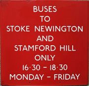 London Transport bus stop enamel Q-PLATE 'Buses to