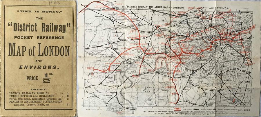 The District Railway POCKET REFERENCE MAP OF LONDO - Image 2 of 3