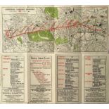 c1902 Central London Railway fold-out POCKET MAP p