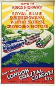 Original 1930s POSTER 'Travel the King's Highway'