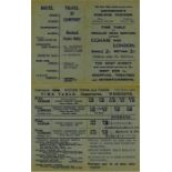 1929 TIMETABLE for Grimwood's Parlour Coaches 'Reg