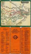 1927 London Underground linen-card POCKET MAP from