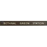 London Underground enamel on bronze SIGN 'Bethnal