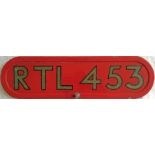 London Transport bus FLEETNUMBER BONNET PLATE from