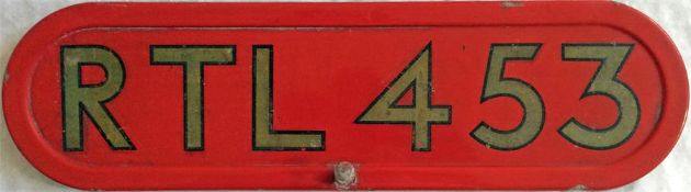 London Transport bus FLEETNUMBER BONNET PLATE from