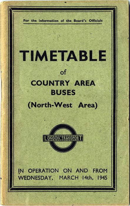 London Transport Officials' TIMETABLE BOOKLET date