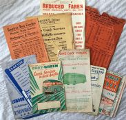 1930s-1950s COACH SERVICE & EXCURSION LEAFLETS fro