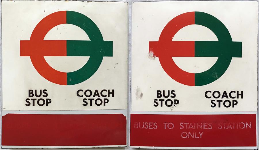 London Transport enamel BUS &COACH STOP FLAG (Comp