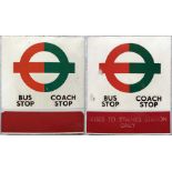 London Transport enamel BUS &COACH STOP FLAG (Comp