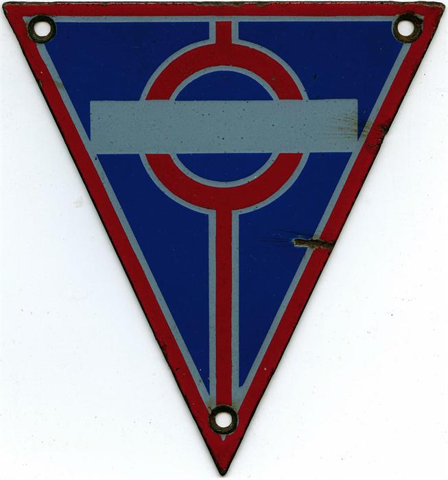 London Transport enamel BUS RADIATOR TRIANGLE PLAT - Image 2 of 2