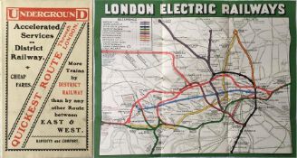 1908 London Electric Railways POCKET MAP issued by