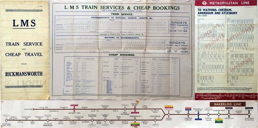 London Underground/LMS EPHEMERA comprising a 1929