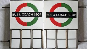 London Transport enamel BUS & COACH STOP FLAG (Com