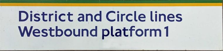 London Underground flanged ENAMEL SIGN 'District a