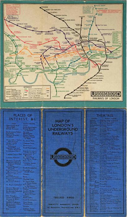 c1931 London Underground MAP OF LONDON'S UNDERGROU