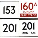 London Transport bus stop enamel E-PLATES for rout