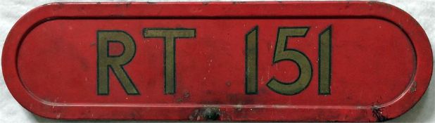 London Transport bus FLEETNUMBER BONNET PLATE from