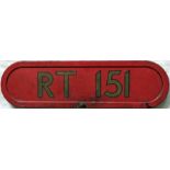 London Transport bus FLEETNUMBER BONNET PLATE from