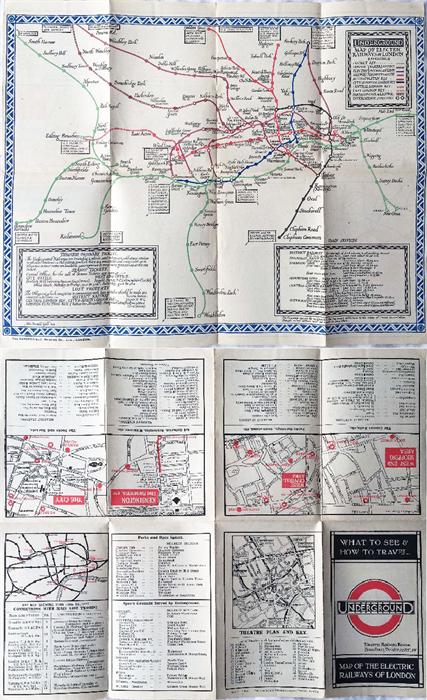 1921 London Underground MAP OF THE ELECTRIC RAILWA