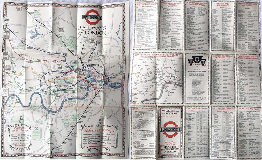 1928 London Underground MAP of the Electric Railwa - Image 3 of 3