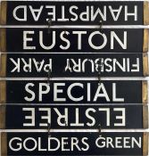 A set of London Underground 38-Tube Stock enamel D