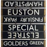 A set of London Underground 38-Tube Stock enamel D