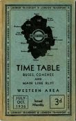 London Transport Western Area TIMETABLE BOOKLET fo